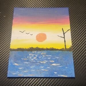 Sunset Over Water Canvas Art